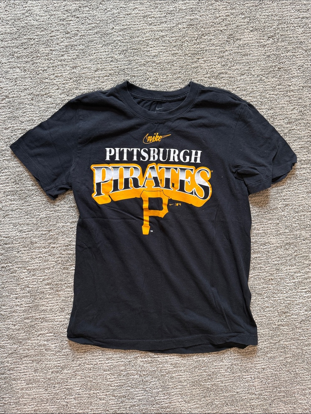 Nike Black Pittsburgh Pirates Logo Tee with Gold Accent